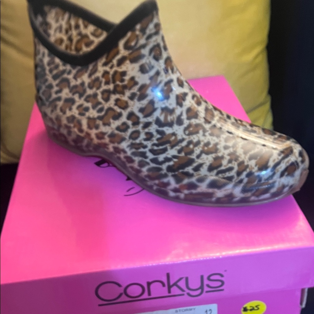 Corkys Women's Leopard Print Rain Boots